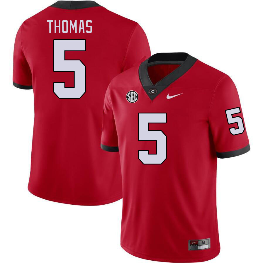 Georgia Bulldogs Men's Rara Thomas #5 Red Stitched College UGA Football Jersey 23RR014ZY